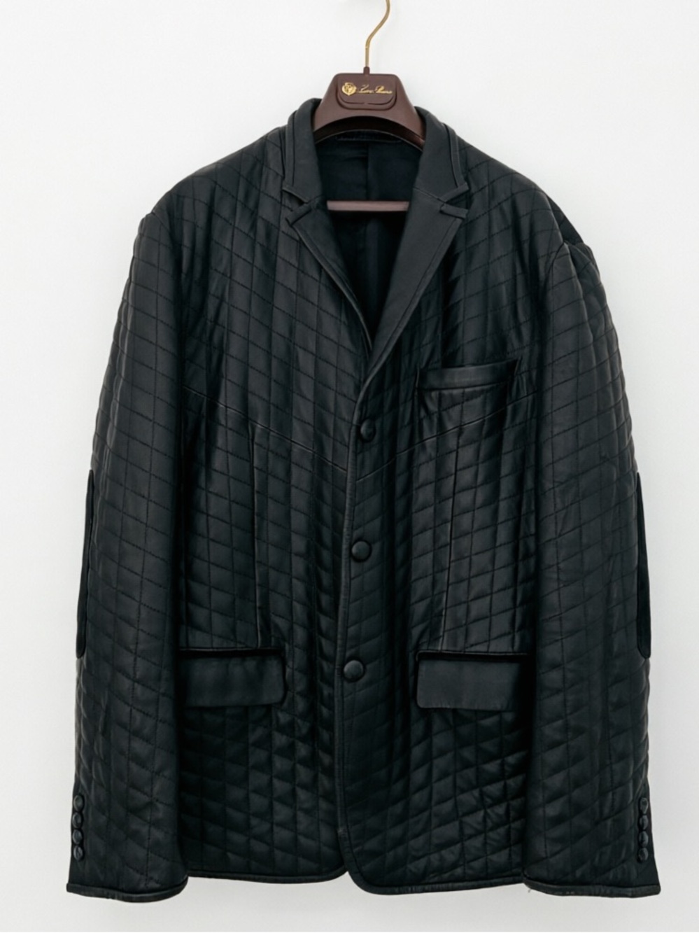 Vintage Valentino Quilted Sheepskin Leather Blazer - IT 52 / US 42